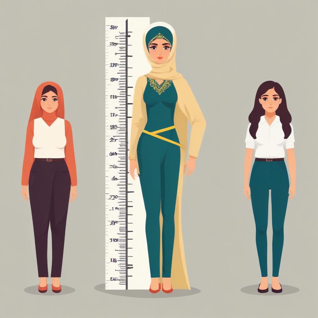 pikaso texttoimage measuring iranian female height